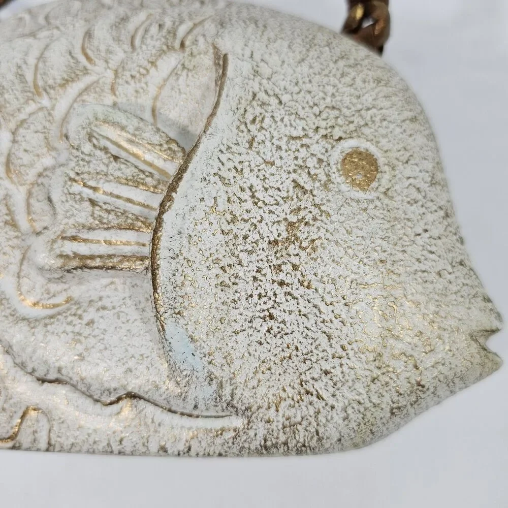 Timmy Woods Beverly Hills Vintage Carved Wood Fish Crossbody Bag Fisherman Rare